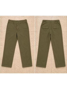 Alex Mill Chino Pants Women's 0 W26 L27 Army Green Straight Leg Stretch Workwear